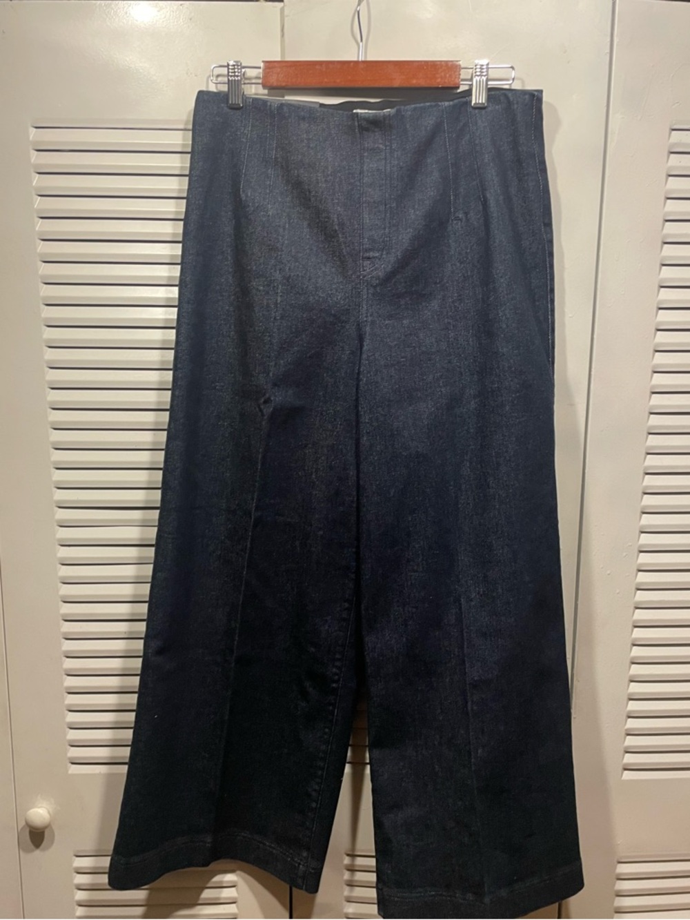 SPANX Navy Wide-Leg Denim Pants